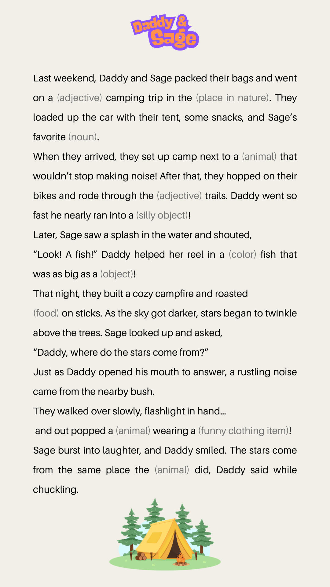 camping madlib 2